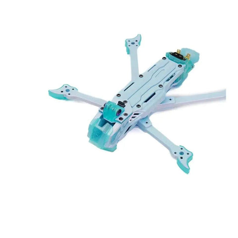5 Inch Carbon Frame Kit Dope Dual Wide X and DC Wheelbase Options 225mm or 235mm, Fully Compatible With Propulsion Modules, Mechanical Propulsion Rig Blue Pink Finish, top view