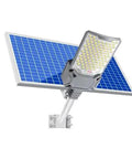 Top Shelf Solar Street Light Featuring Slick Remote And Rock Solid Pole Mounts Delivers Blazing Wide Angle Glow with solar panel and LED.