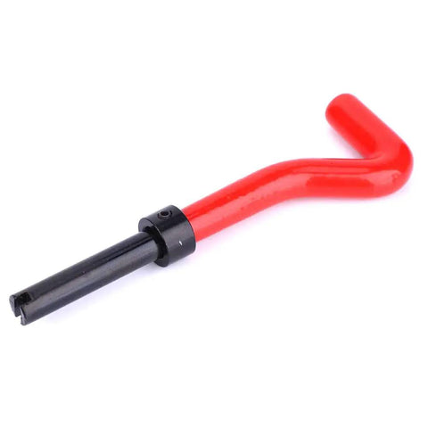 Red handle of M12x1.5 Thread Insert Kit DIY Friendly Pro Grade Stainless Steel Repair Sleeve Set 17 Pcs With Spiral Drill Tap Wrench And Break Pin Tool