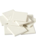 Ceramic Streak Plates For Minerals, Unglazed Mineral Identification Plates, 2x2 Inch, 10 Pack, stacked in a pile