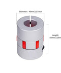 40Mm By 55Mm Aluminum Shaft Coupling For Servo And Stepper Motors With 12Mm To 19Mm Bore Jaw Style Flexible Spider Coupler For 3D Printer DIY Encoder CNC Machines Beefy Heavy Duty Aviation Aluminum Anodized Finish, 40mm x 55mm
