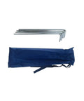 Metal canopy stakes and blue carrying bag for 10x10 Slant Leg Pop Up Canopy Replacement Roof Top For Outdoor Use Built To Last 100 Percent Polyester Weather Resistant Shade With Fifty Plus UV Protection Waterproof Cover Blue For Backyard Beach Flea Market.