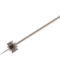 Stainless steel onion cutter with plum-blossom star-blade head and long handle for chopping onions and scallions.