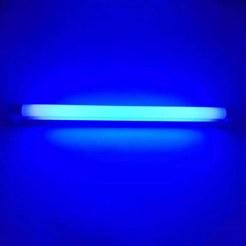 12 Inch F8T5 Black Light Blue Replacement Bulbs 365 To 368nm T5 Linear UV Lamps glowing in blue for wall sconce use