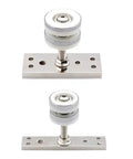 Silent Rolling Folding Door Pulley Crafted For A Hella Smooth Glide On Top Hung Wood Screens And Barn Tracks Built Tough Zinc Alloy Hardware Replacement Unit Silver featured with dual nylon wheels and zinc base.