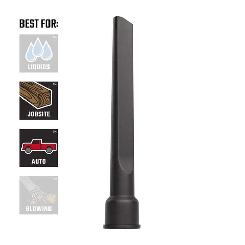 Dual-Fit Crevice Tool For Wet Dry Vacuums Reaches Tight Corners And Car Interior, narrow attachment shown