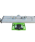 Portable Milling Machine Work Table Vise with adjustable XY slide, visible aluminum alloy and bright green base for drilling projects