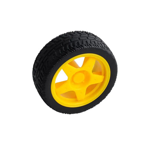 Yellow plastic tire wheel for Mini DC Gearbox Motor Dual Shaft 1 To 48 TT Gearbox For Arduino Smart Car Robot 3 To 6V.