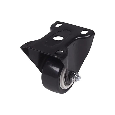 Top Shelf 4 Pack 1.6 Inch Black Polyurethane Fixed Castor Wheels Rock Solid Heavy Duty Tool Cart Rollers with metal core.