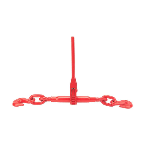 4 Pack 1/2 To 5/8 Inch Ratchet Binders For Heavy Duty Load Securement, Ratchet Style Chain Binders With Grab Hooks, Grade 80, red