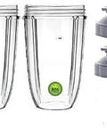 2 Pack 24 Oz Blender Cups With Flip Top To Go Lid Compatible With 600W And 900W Blenders BPA Free Reusable Replacement Cups For Smoothies Shakes