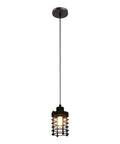 Vintage Iron Cage Pendant Light, Industrial Hanging Lamp Rustic, 47" with adjustable chain and light bulb in cage design.