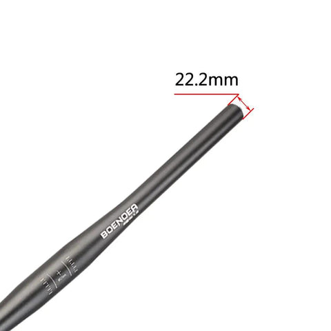 Close-up of Bike Riser Handlebar 25.4 to 31.8mm, 620mm Length, end diameter 22.2mm, Aluminum Alloy, Black, CNC Bent