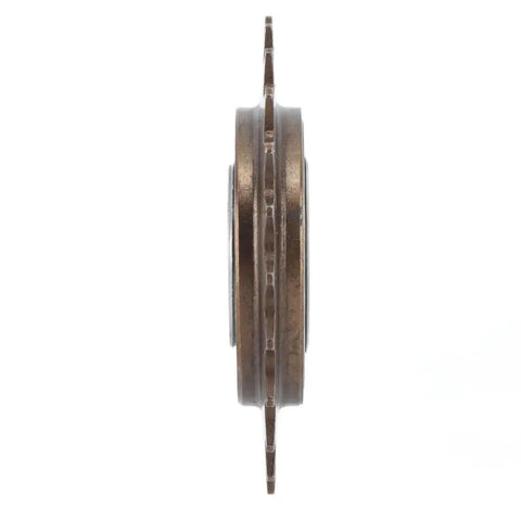 Side view of 24-Tooth Steel Single Speed Freewheel With 10cm Diameter Threaded Rear Sprocket For Fixie And Urban Bikes, brown finish