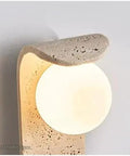 Cream LED Wall Sconce, 9 x 25 cm Modern Warm White Wall Lamp with Stone and Glass Design for Bedroom, Hallway, Hotel(Color:Cool White) - close-up view