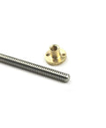 8mm T8 Lead Screw With 1mm Pitch And Brass Nut For 3D Printers, trapezoidal stainless steel screw shown
