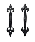 Antique Cast Iron Cabinet Pulls 6.1 Inches Matte Black Two Pack Includes Matching Screws For Vintage Wooden Doors Gates Closets
