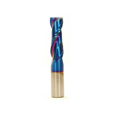 Top Shelf One Half Inch Spiral Upcut Router Bit With Advanced Blue Ceramic Nanocoating And One Point Five Inch Cut Length for smooth finishes.