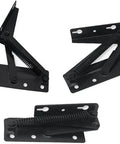 Two Pieces 80 Degree Foldable Lift Bracket With Black Spring Hinge for sofa lifters and furniture storage hinges, left or right mount