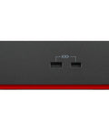 Thunderbolt 4 Workstation Dock With 230W Charging, 4K Output, showing front view with ports on top and a sleek black design.