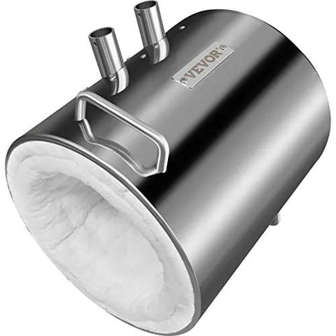 VEVOR 12kg propane melting furnace, stainless steel home foundry with insulated ceramic lining, side view