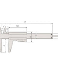 Diagram of Stainless Steel Four Way Vernier Calipers for Inside Outside Depth and Step Measurements Inch to Metric