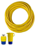 Hella Rugged Industrial Extension Cordset 100 Feet Long Badass 12/3 Soow Yellow Power Cable With 30 Amp Locking Plug And Receptacle