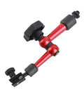 Red Magnetic Base Holder For Test Indicator With M5 Thread, Universal Flexible Arm Stand, Black Knobs, Precision Measuring On Metal Surfaces