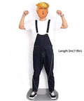 Man holding a 3m long retractable fish ball chain wire tool, dressed in overalls and mask, demonstrating height for wiring tool usage.