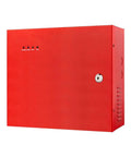Front view of red 24V 5A 120W Fire Alarm Power Supply With Uninterruptible Backup Function Battery Not Included for safety equipment.