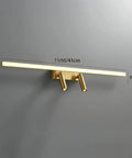 Brass Vanity Light With Adjustable LED Spotlights For Makeup Mirror, wall-mounted, showing 41/56/71 cm size options, room view