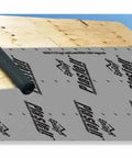 Heavy Duty Synthetic Roofing Underlayment Roll 4 X 250 Feet Covers 1000 Square Feet on a flat roof with exposed plywood.