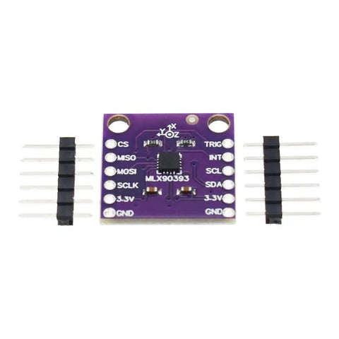 Front view of Two Pack Digital 3D Hall Effect Sensor For Precise Linear Displacement And Angle Rotation, includes MLX90393 sensor.