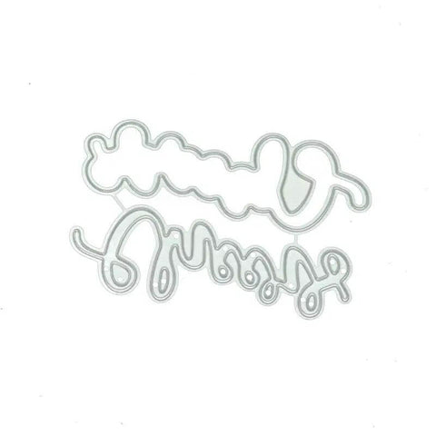 Wine Glass Clear Stamp And Die Set for Card Making and DIY Embossing with durable TPR material, resists yellowing, shown in outline view.