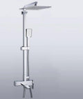 Built Tough Modern Bathroom Rainfall Shower Kit And Tub Faucet Set With Solid Lead Free Brass Chrome Waterfall Mixer vertical view