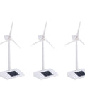 Desktop Solar Wind Turbine Model For Kids Kid Friendly STEM Toy Educational Windmill Made From ABS Plastic Solar Powered Cool Desk Decor Realistic Mini Turbine For Home Office Eco Friendly Science Gift, 3 white units