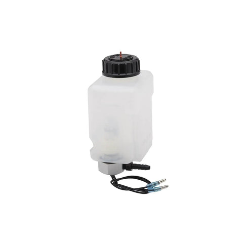 Gear Lube Bottle For MerCruiser Alpha And Bravo Sterndrives Replacement Reservoir, clear plastic with black cap and wiring