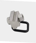 Heavy Duty D Ring Tie Down Anchors Bolt Directly To Truck Bed Rails Or Boat Trailers Slick Drop In Fitment No Cutting Needed close-up view of stainless steel anchor with D-ring.