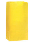 Sunny Yellow Recycled Paper Gift Sacks With Flat Bottom And Side Pleats 8 Lb Capacity 6 X 3 5/8 X 11 1/16 In FDA Compliant Food Packaging