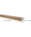 10 Pack Kraft Paperboard Poster Tubes With Plastic Caps, 50mm Inner Diameter And 40cm Length, tube shown with measurements