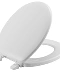 Baby Toilet Seat Toddler Size Fits American Standard And Eljer Toilets Durable Wood White Sturdy Contoured Comfort Easy To Clean With Secure Hinge Ideal For Potty Training And Daily Use For Little Tykes