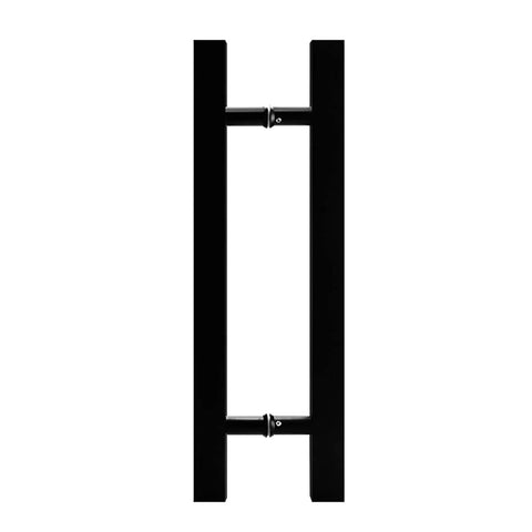 Push Pull Door Handle for Glass, Wood, and Barn Doors Black Lacquered Stainless Steel Square Tube Beefy Heavy Duty Gate Hardware