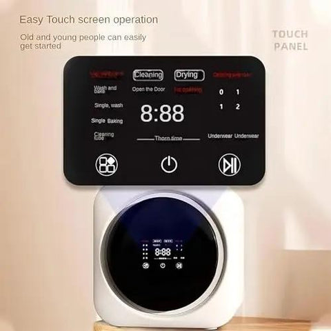 Hella Portable Mini Washer Dryer Combo Featuring Slick Touch Panel And Smooth Stainless Drum Built Legit For Messy Duds In Tight Spaces Making Housework A Total Breeze Today with easy touch screen interface.