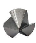 Front view of 35mm HSS chamfering drill bit, 90° chamfer cutter with straight shank