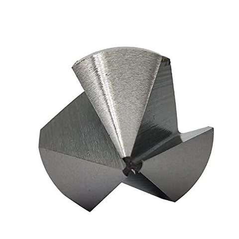 Front view of 35mm HSS chamfering drill bit, 90° chamfer cutter with straight shank