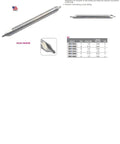 Front view of HHIP 5001-0032 solid carbide center drill and countersink set, USA-made, size #3 x 4.