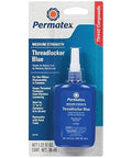Blue Thread Locker Liquid Sealant For Automotive Fasteners Prevents Loosening From Vibration Easy Application 1.22 Oz For Daily Drivers And Compact Cars Secure Assemblies In Any Ride - front view of bottle in packaging
