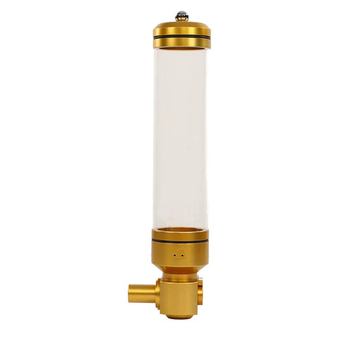 Gold sealed acrylic jar for wall mounted coffee bean dispenser, sleek design for cafes and bars, keeps beans fresh.