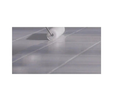Applying Two Step Home Floor Watercolor Coating Kit White With Easy Diy Application on tile floor using roller brush