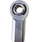 Close-up view of Heavy Duty M16x2.0 Male Rod Ends Pair, Damn Tough Chromoly Steel Heim Joint with slick sealed bearing.